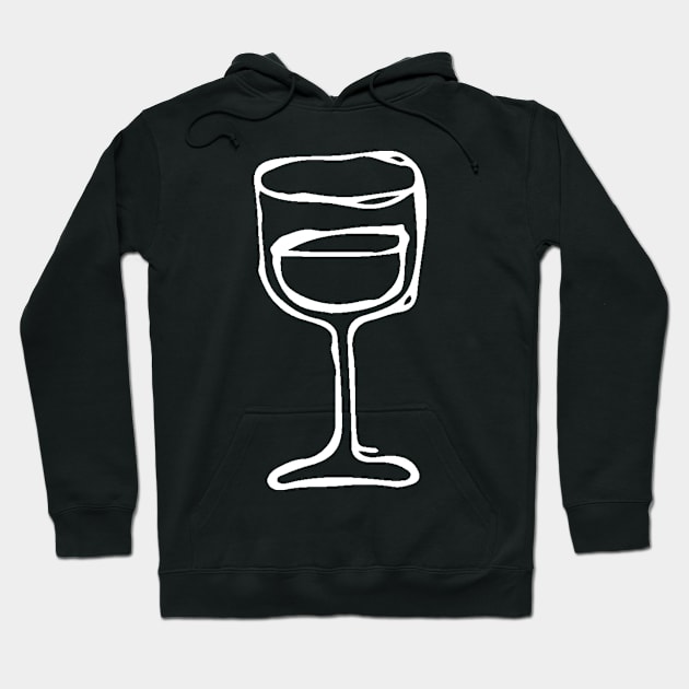 Wine Glass Doodle White Hoodie by Mijumi Doodles